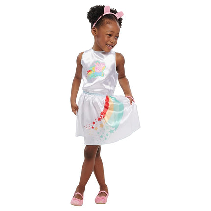Just Play 72573 Peppa Pig Dress Up and Pretend Play, Reusable Cardboard Trunk with 18-Pieces, Size 4-6X, Cartoon, Multi-Color