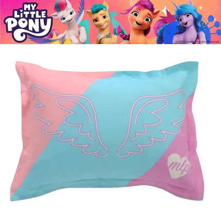 Juego de ropa de cama de algodón orgánico supersuave My Little Pony Unicorn de Franco con funda de edredón y funda de almohada, tamaño doble de 2 piezas (producto con licencia oficial)
