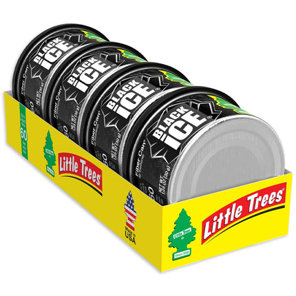 Little Trees Car Air Freshener. Fiber Can Provides a Long-Lasting Scent for Auto or Home. Adjustable Lid for Desired Strength. Black Ice, Air Fresheners (Pack of 4)
