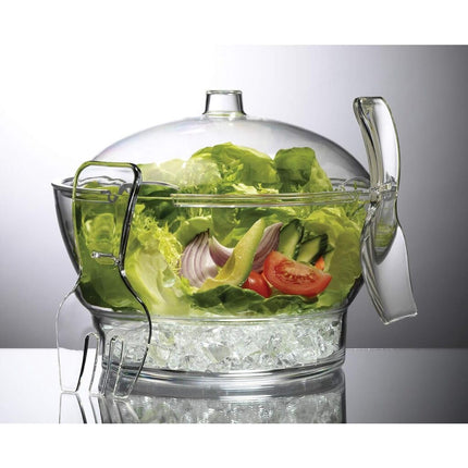 Prodyne Cold Ice Acrylic Bowl, 6.5 Qt, Off-White