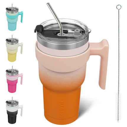 BJPKPK 30 oz Tumbler with Handle and Straw Stainle