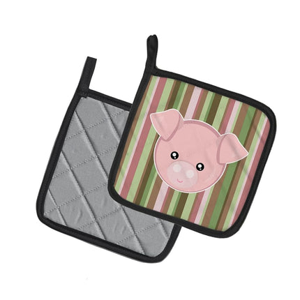 Caroline's Treasures BB6930PTHD Pig Face Pair of Pot Holders, 7.5 x 7.5, Multicolor