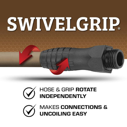 Flexzilla Colors Garden Hose with SwivelGrip, 5/8 in. x 50 ft., Drinking Water Safe, Brown Mulch - HFZC550BRS