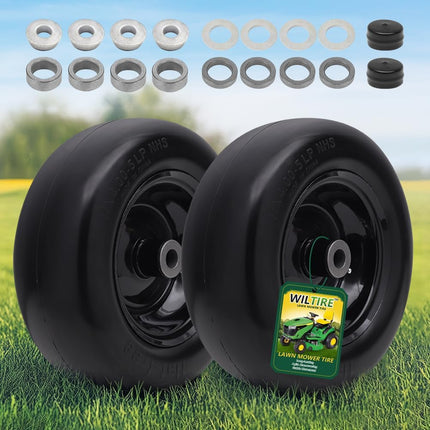 Wiltire 11x4.00-5 Flat Free Tire and Wheel (2 Pack