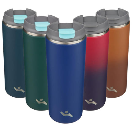 Konokyo Tumbler with Lid, 16 oz Travel Coffee Mug Double Wall Vacuum Stainless Steel Thermal Metal Cup Insulated Water Bottle,Sapphire