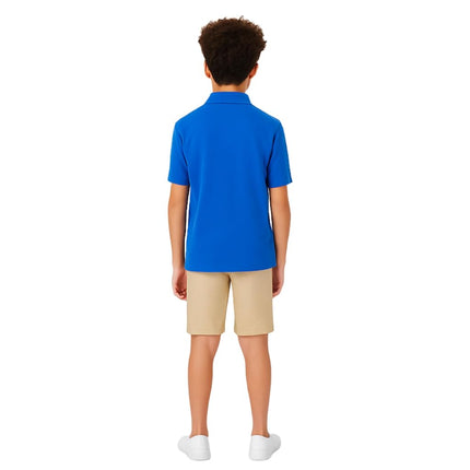 French Toast Boys' Short Sleeve Pique Polo Uniform Shirt (Standard & Husky), Royal, 10-12 Husky