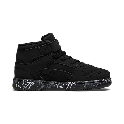 PUMA Rebound Layup Nubuck Mountain Park Hook-and-Loop pour enfants (petit enfant), Noir/Noir, 12.5 US Petit enfant