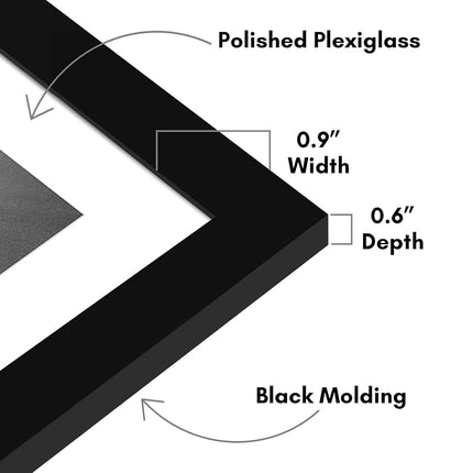 Americanflat 11x15 Picture Frame Set of 5 in Black - Use as 8x12 Picture Frame with Mat or 11x15 Frame Without Mat - Gallery Wall Frame Set with Hanging Hardware - Horizontal or Vertical Display