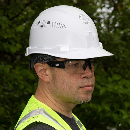 KLEIN TOOLS Safety Glasses, Professional PPE Protective Eyewear with Semi Frame and Clear Lens, Scratch Resistant and Anti-Fog 60161