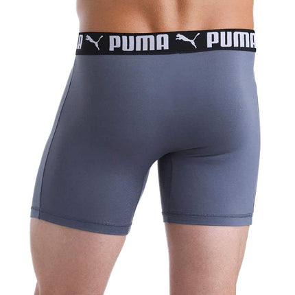 Puma Men's Microfiber Boxer Brief, 5-pack (Large, Blue, Gray and Black)