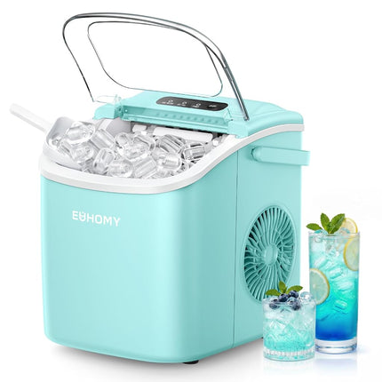EUHOMY Countertop Ice Maker Machine with Handle, 2