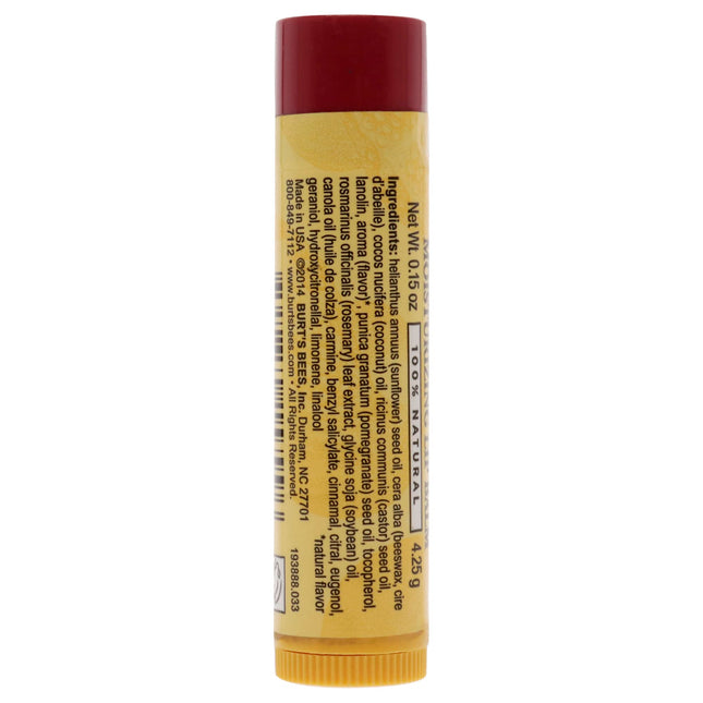 Burt's Bees Bálsamo labial hidratante 100% natural, Granada con cera de abeja y extractos de frutas - 4 tubos