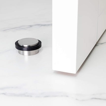 EVI Herrajes I-203/35x19-B Door Stop, INOX-Black Rubber, 35Ø x 20mm