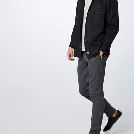 Dickies Men's Work Regular Regular Fit Long Sleeve Casual Shirt, Black, X-Large