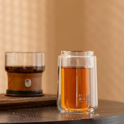 ZENS Glass Infuser Teapot, One Touch Tea Maker for Loose Leaf Tea, Walnut
