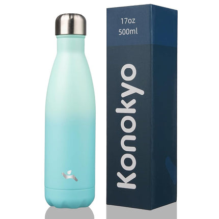 Konokyo Insulated Water Bottles,17oz Double Wall Stainless Steel Vacumm Metal Flask for Sports Travel,Mint