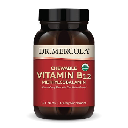 Vitamina B12 Masticable Orgánica | Dr. Mercola | 30 Comprimidos