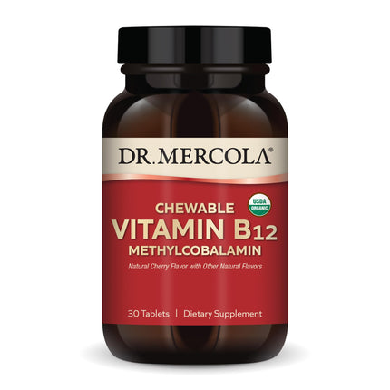 Organic Chewable Vitamin B12 | Dr Mercola | 30 Tab