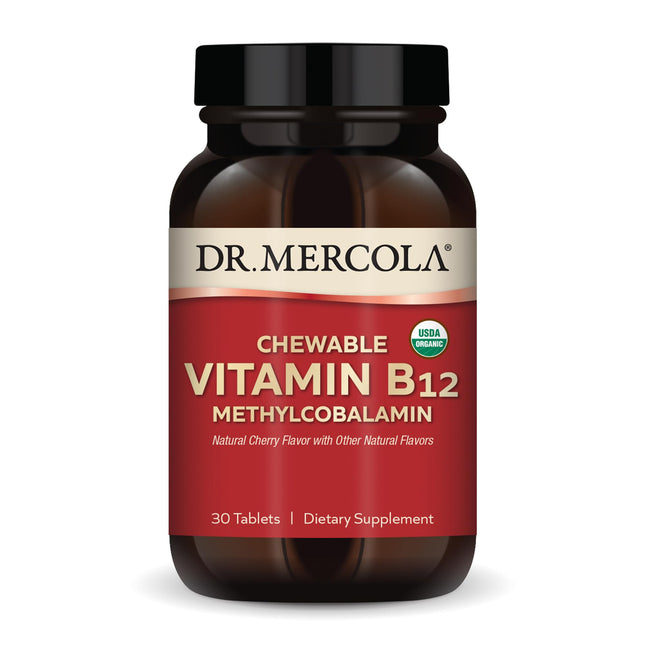 Organic Chewable Vitamin B12 | Dr Mercola | 30 Tab