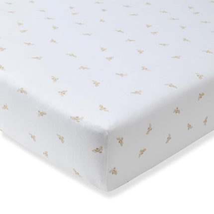 Sábana Ajustable Sólida de Algodón Orgánico BEESNUG para Cuna de Bebé de Burts Bees - Se Adapta a Colchones Estándar Unisex de Cuna y Niño Pequeño, Esenciales para Bebés, 71 x 132 x 14 cm