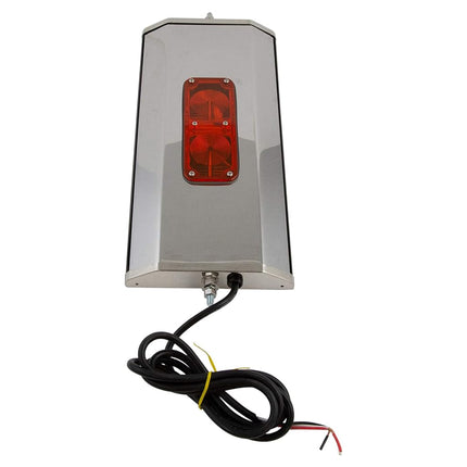 TRQ West Coast Mirror Signal Heated 16x7 Stainless Steel Pair Compatible with HD Truck