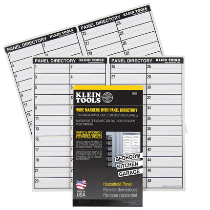 Wire Markers Household Electric Panel w/Directory
