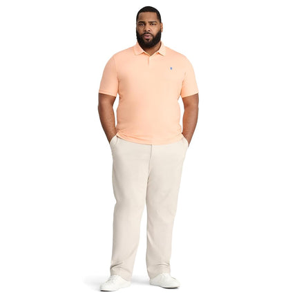 IZOD Men's Big and Tall Advantage Performance Short Sleeve Solid Polo Shirt, Canteloupe, XXXXL