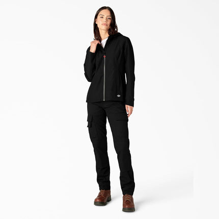 Dickies Women’s Waterproof Rain Jacket, Black, Large