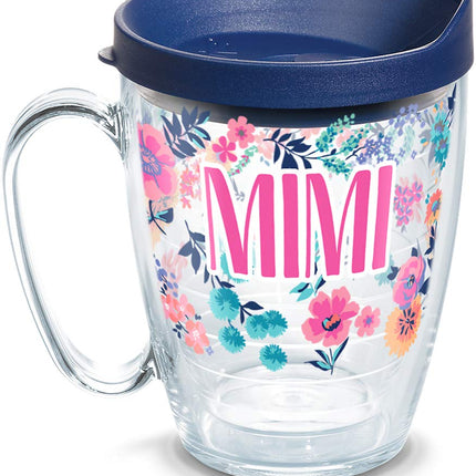 Vaso térmico Tervis de doble pared con diseño floral delicado, hecho en EE. UU., para el Día de la Madre, mantiene las bebidas frías y calientes, taza de 473 ml, Mimi