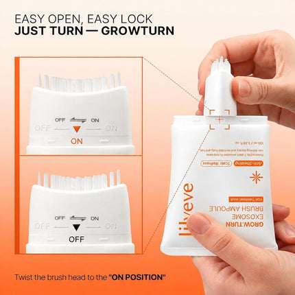 lilyeve GROWTURN Hair Growth Serum with Built-in Brush, Heartleaf-Derived Exosomes to Revitalize Hair, Hair Thickening, Hair Growth Accelerator - Korean Hair Care, 3.38 fl. oz. (Pack of 1)