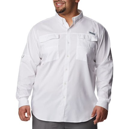 Columbia Mens Blood and Guts Iv Woven Long Sleeve, White, XXL