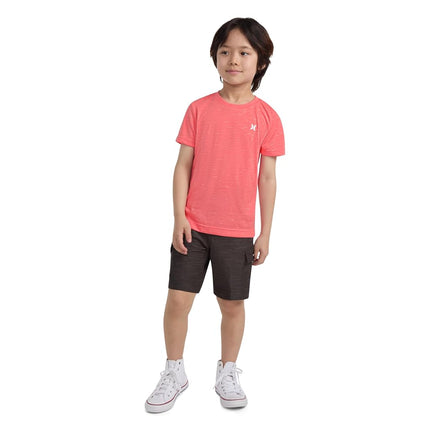 T-shirt Hurley Cloud Slub doux basique pour garçons, corail délavé, petite taille