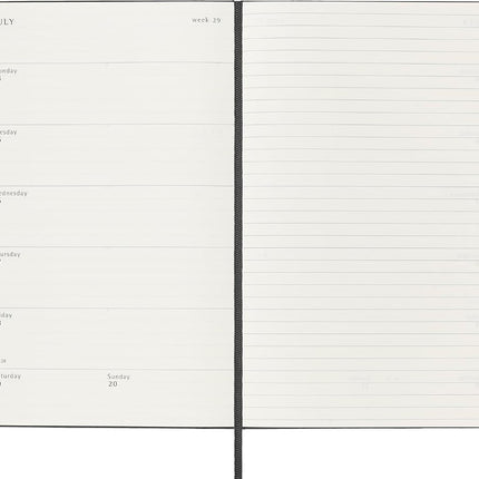 MOLESKINE- 2025-12 Month Weekly Notebook Hard Cover Diary - Large - Black