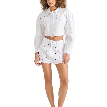 Steve Madden Women's Damiani Shorts, White, 25
