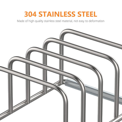 KORRTFID Cutting Board Organizer Stand Holder,304 Stainless Steel Chopping Board Holder,Pot Pan Lid Holder Rack kitchen Shelf Bakeware,Cookie Sheets Organizer (1.0 Inch Width Slots)