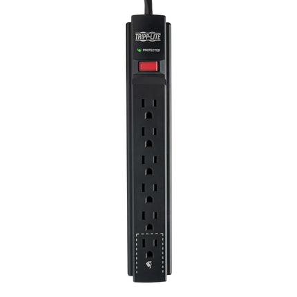 Tripp Lite 6 Outlet Surge Protector Power Strip, Extra Long Cord 15ft, Black, 20,000 INSURANCE (TLP615B)