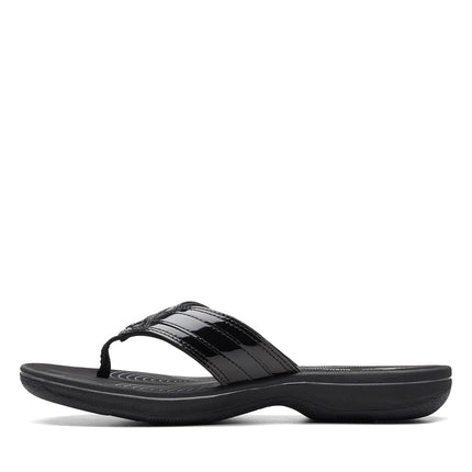Clarks Women's Breeze Sea Flip-Flop, Black Patent, 2.5 UK