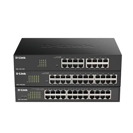 D-Link DGS-1100-16V2 - 16-Port Gigabit Smart Managed Switch with VLAN support, layer 2 features, QoS, 802.3az EEE, Fanless , Black