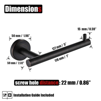 JQK Toilet Paper Holder Oil Rubbed Bronze, 5 Inch 304 Stainless Steel Thick 0.8mm Tissue Paper Dispenser for Bathroom, Hold Mega Rolls Wall Mount 2 Pack, TPH100-ORB-P2