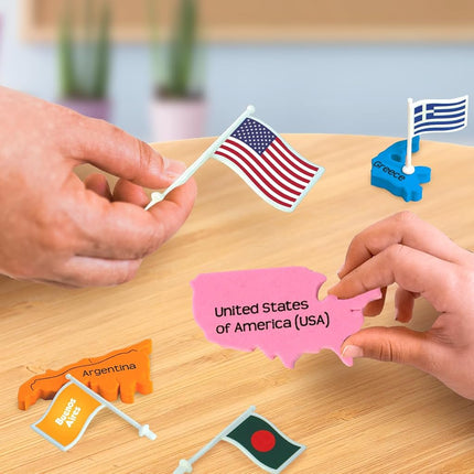 Imagimake: Mapology World with Flags & Capitals- with Country Shaped Pieces- Jigsaw Puzzle and Educational Toy for Boys and Girls Above 5 Years- Excellent Birthday Gift