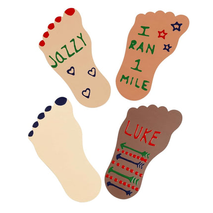 Colorations Colors Like Me Feet, Set of 24, 4 Colors, Glossy Cardstock Feet Shapes
