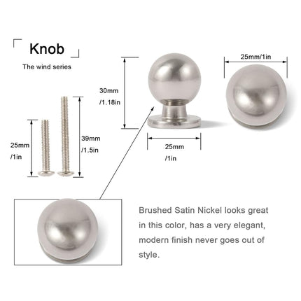 KHTUME Ware 10 Pack Cabinet Hardware Knobs (Satin Nickel)