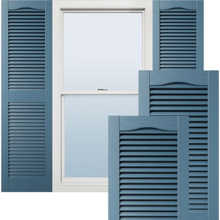 Ekena Millwork LL1C12X02400BD 12" W x 24" H Open Shutters with Center Slits Lifetime Vinyl Top with Fastener (Pair) Bordeaux