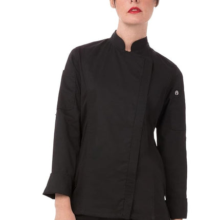 Chef Works Women's Hartford Chef Coat, Black, Medium
