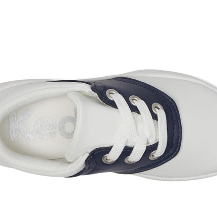 Keds Girl's School Days (Toddler/Little Kid) Sneaker, White/Navy, 12 Little Kid