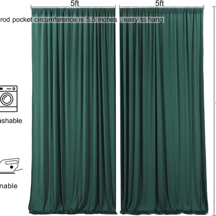 AK TRADING CO. 10 feet x 10 feet Black Polyester Backdrop Drapes Curtains Panels with Rod Pockets - Wedding Ceremony Party Home Window Decorations Hunter Green