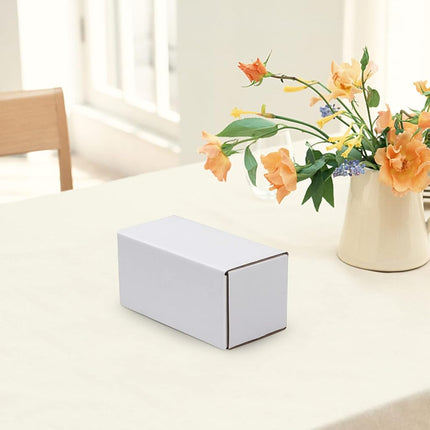 HORLIMER Set of 50 Small Corrugated Cardboard Mailing Boxes for Books (White, 4.6 x 2.2 x 2.2 inches)