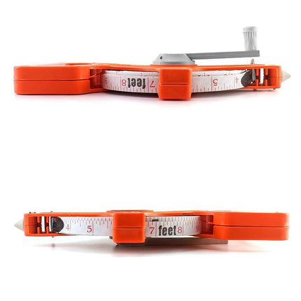 QWORK 1/2" x 164' Fiberglass Tape Measure, 2 Pack Engineer's Open Reel Dual Sided Measure, Orange