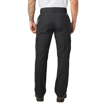 Dickies Men's Slim-Straight Stretch-Twill Cargo Pant, Black, 38W x 30L