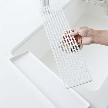 Yamazaki Home Sink Glass Plastic | Drainer Tray, One Size, White